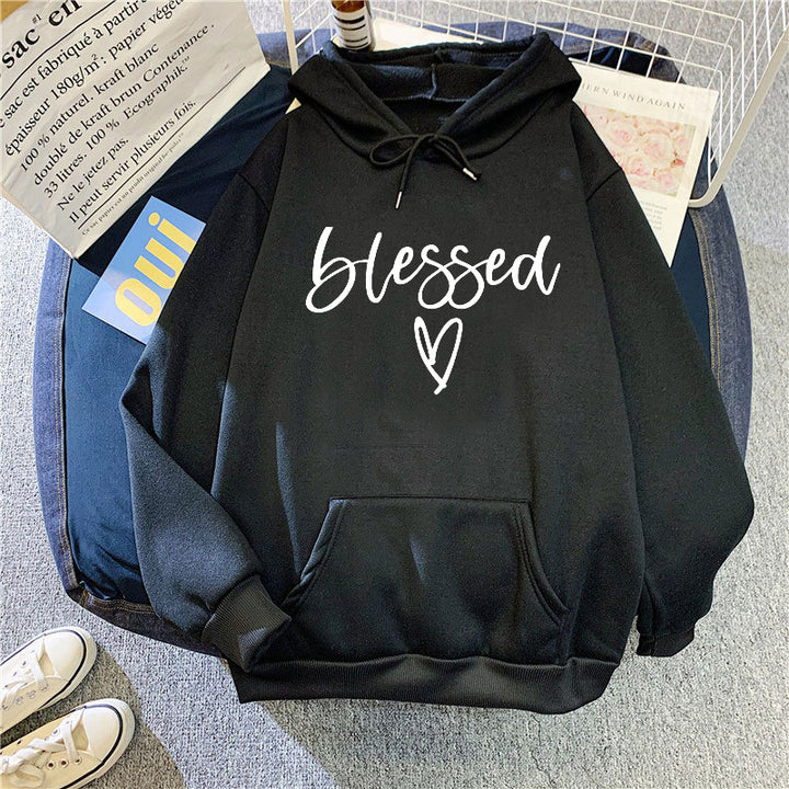 Kvinnors bekväma hoodie med inspirerande tryck Mirla-Eva Jonsson