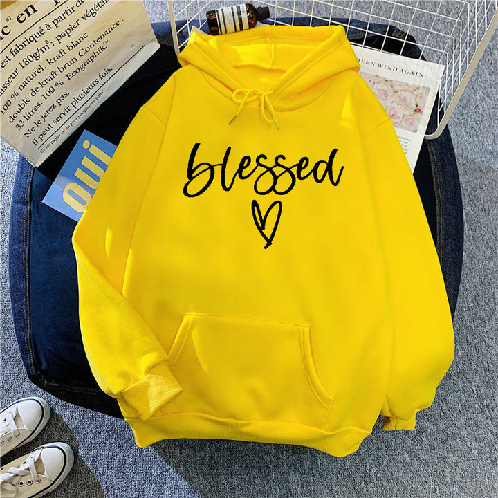 Kvinnors bekväma hoodie med inspirerande tryck Mirla-Eva Jonsson