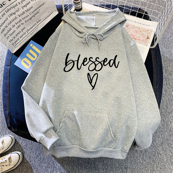 Kvinnors bekväma hoodie med inspirerande tryck Mirla-Eva Jonsson