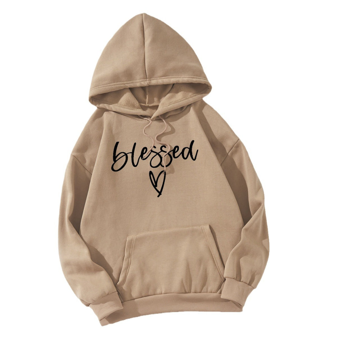 Kvinnors bekväma hoodie med inspirerande tryck Mirla-Eva Jonsson