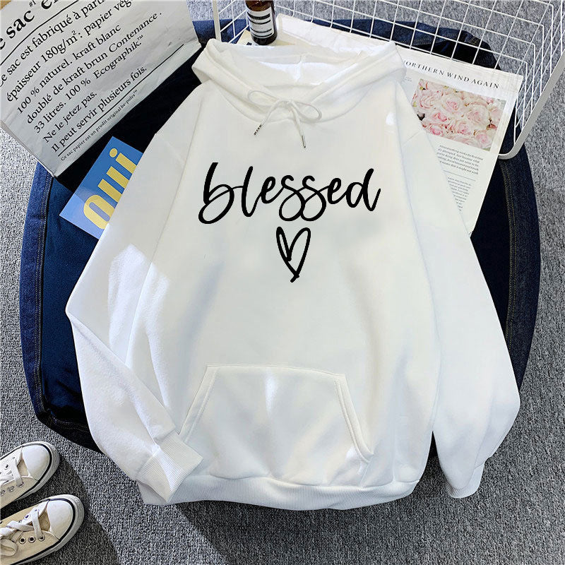 Kvinnors bekväma hoodie med inspirerande tryck Mirla-Eva Jonsson
