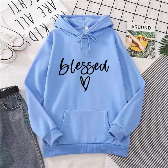 Kvinnors bekväma hoodie med inspirerande tryck Mirla-Eva Jonsson