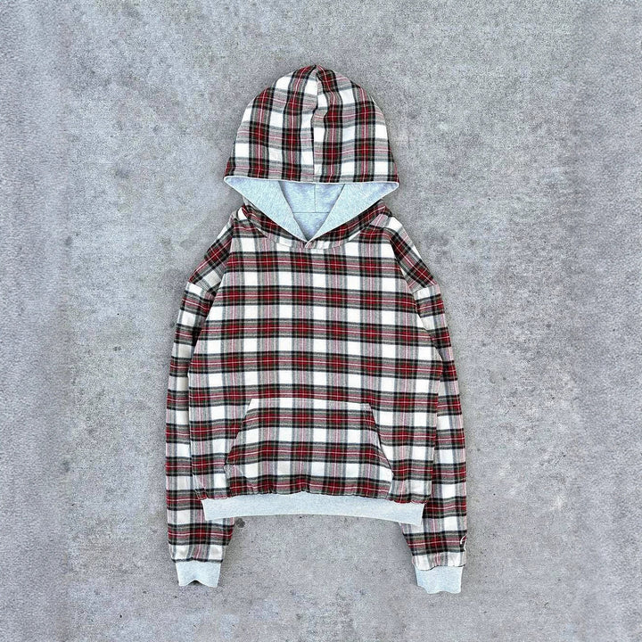 Kvinnors bekväma hoodie med rutmönster Mirla-Eva Jonsson
