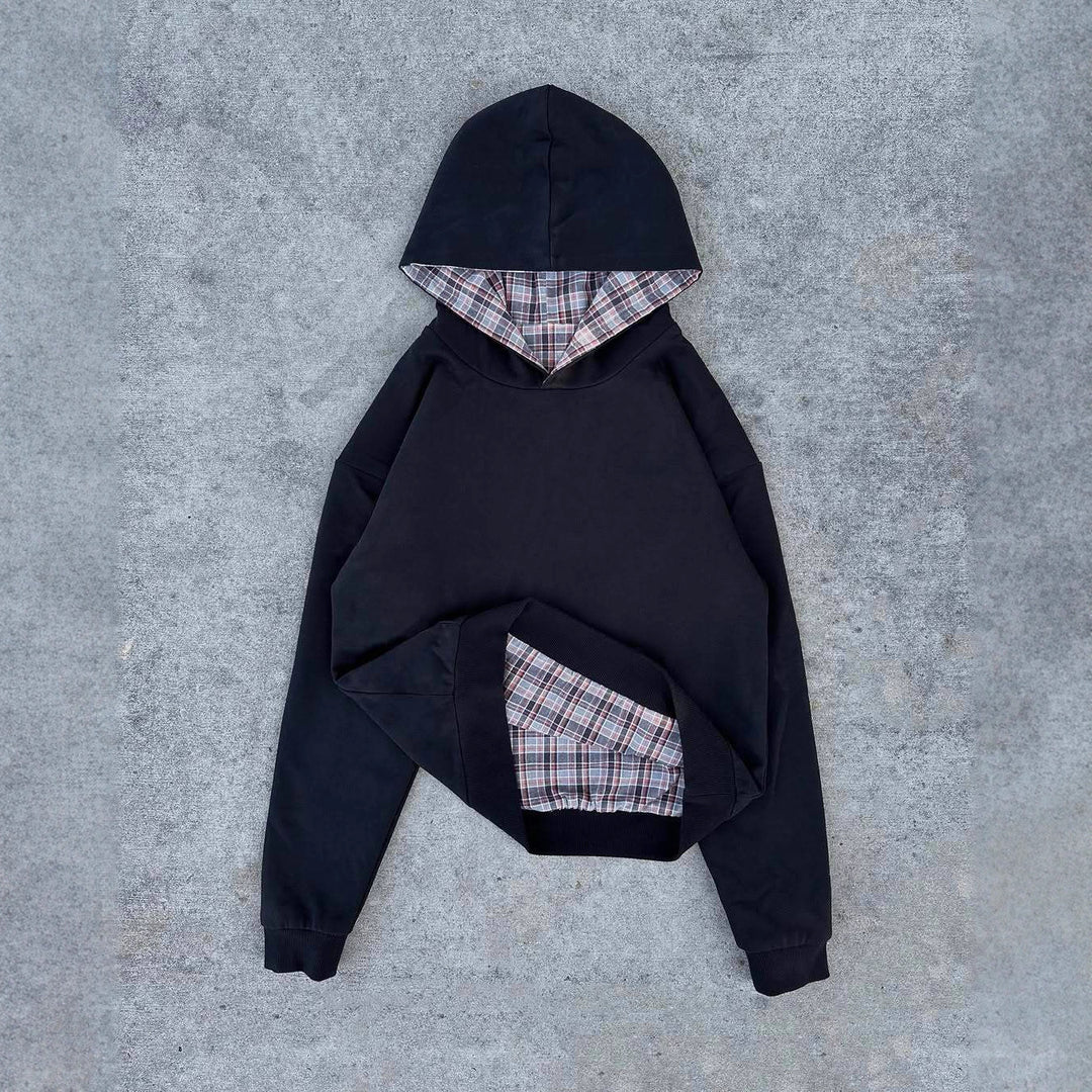 Kvinnors bekväma hoodie med rutmönster Mirla-Eva Jonsson