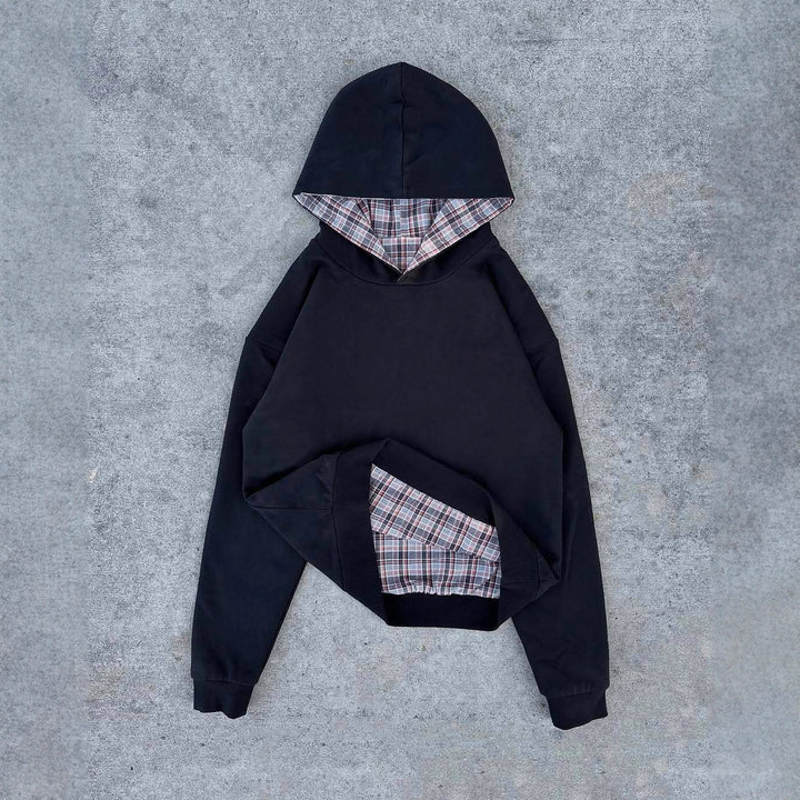 Kvinnors bekväma hoodie med rutmönster Mirla-Eva Jonsson