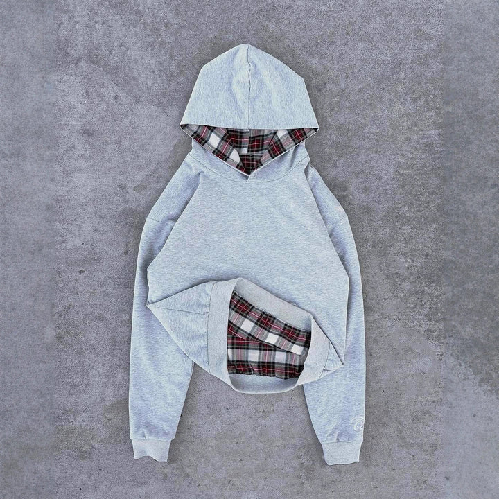 Kvinnors bekväma hoodie med rutmönster Mirla-Eva Jonsson