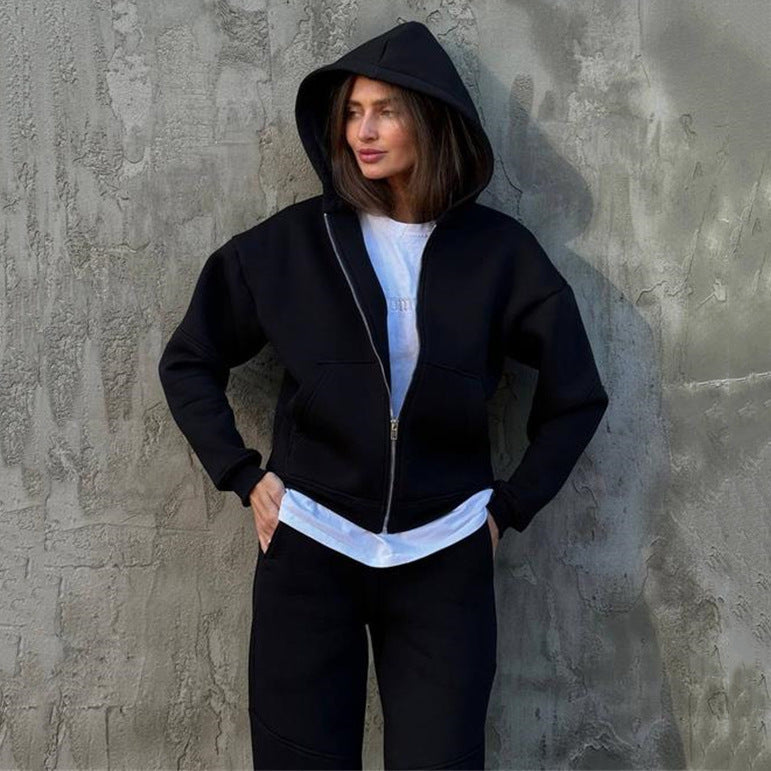 Kvinnors bekväma hoodie träningsdräkt med sportig look Eva Jonsson-Eva Jonsson