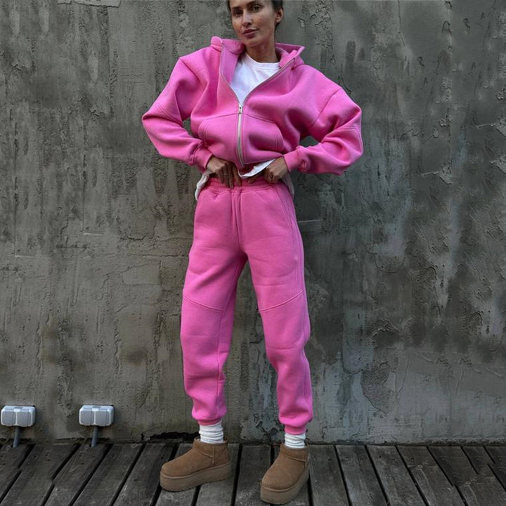 Kvinnors bekväma hoodie träningsdräkt med sportig look Eva Jonsson-Eva Jonsson