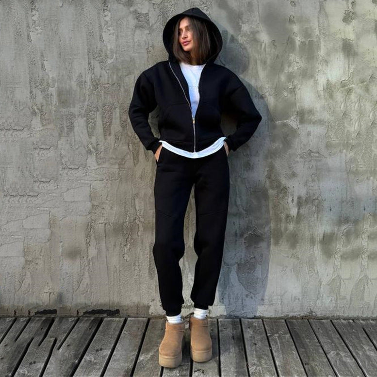 Kvinnors bekväma hoodie träningsdräkt med sportig look Eva Jonsson-Eva Jonsson