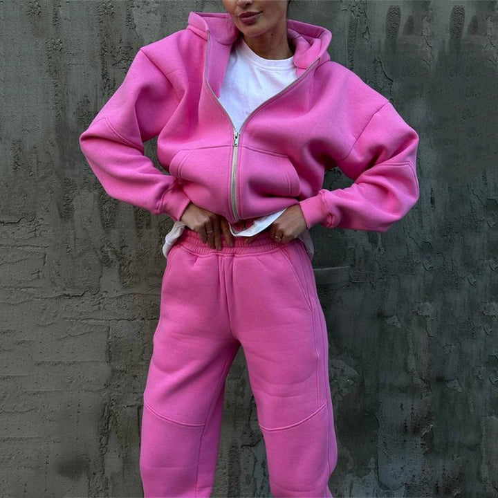 Kvinnors bekväma hoodie träningsdräkt med sportig look Eva Jonsson-Eva Jonsson