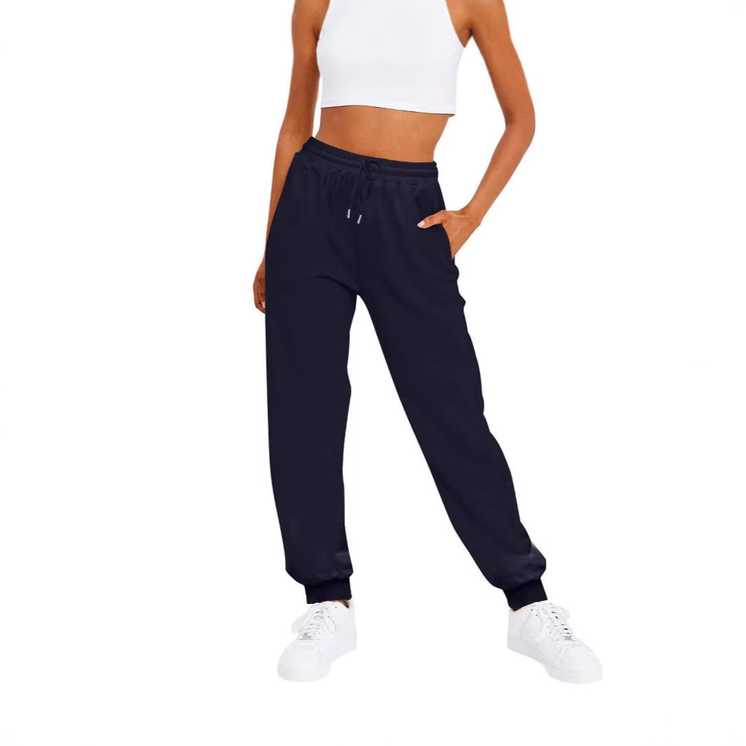Kvinnors bekväma joggingsbyxor med elastisk midja och sidofickor Mirla-Eva Jonsson