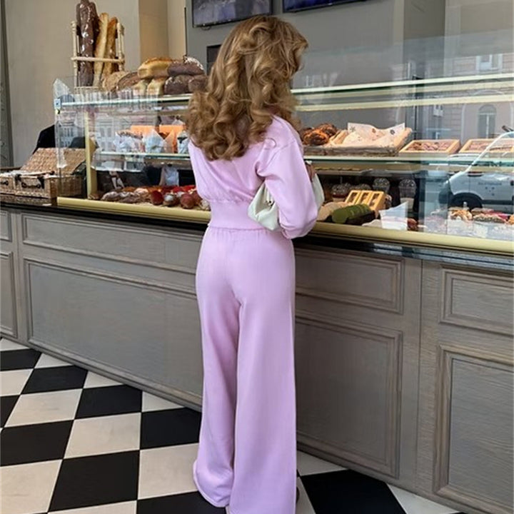 Kvinnors bekväma jumpsuit med vida ben och huva Mirla-Eva Jonsson