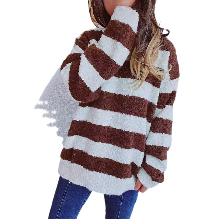 Kvinnors bekväma randiga sweater med mjukt material och avslappnad passform Mirla-Eva Jonsson