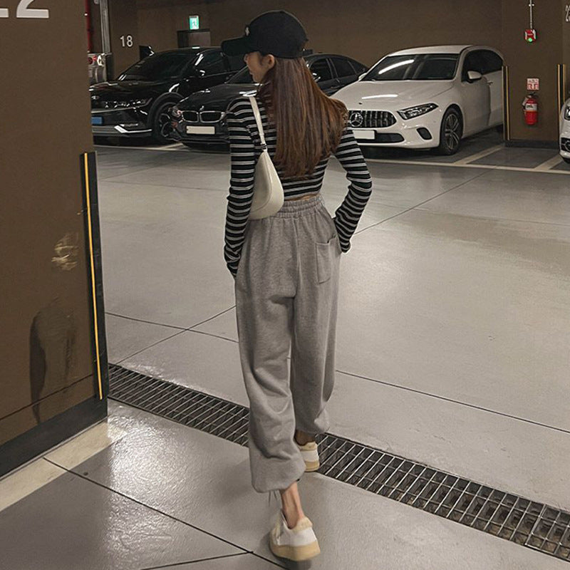 Kvinnors bekväma, vida sweatpants med elastisk midja Mirla-Eva Jonsson