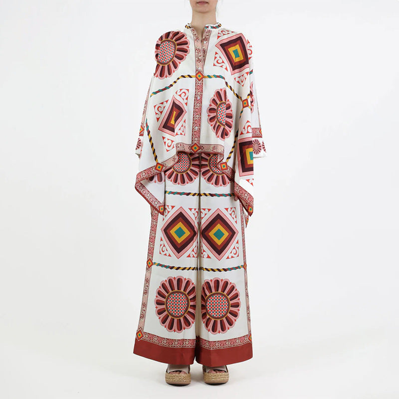 Kvinnors blommig kaftan topp med knappp detaljer Mirla-Eva Jonsson