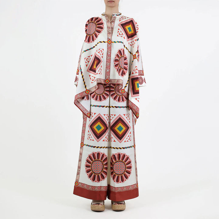 Kvinnors blommig kaftan topp med knappp detaljer Mirla-Eva Jonsson