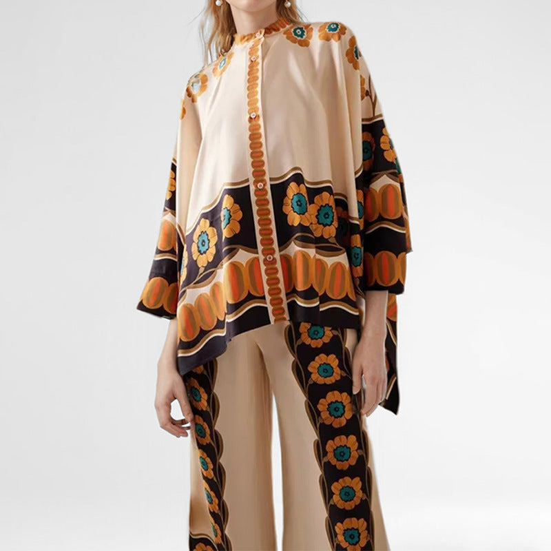 Kvinnors blommig kaftan topp med knappp detaljer Mirla-Eva Jonsson