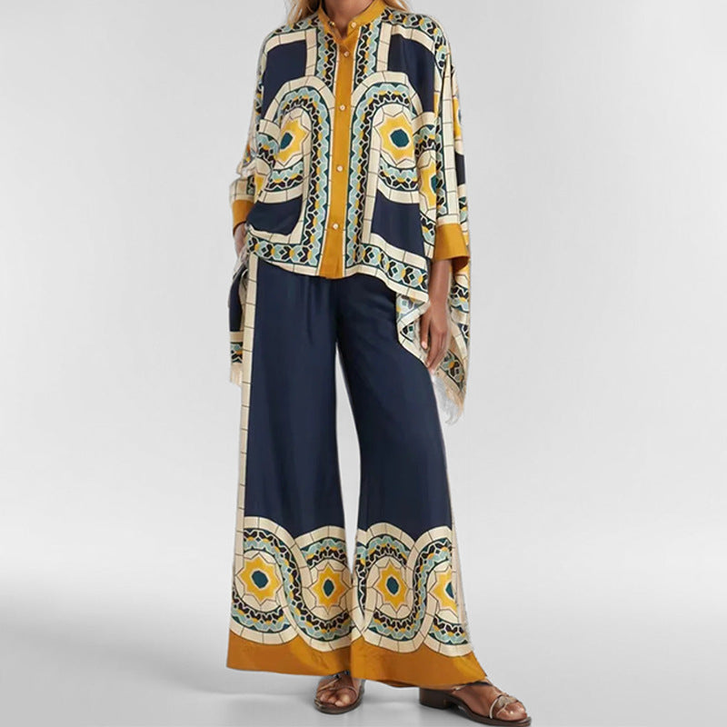 Kvinnors blommig kaftan topp med knappp detaljer Mirla-Eva Jonsson