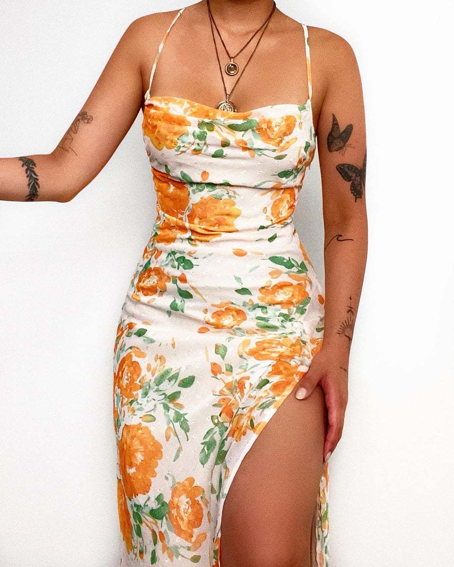Kvinnors blommönster maxi klänning Mirla-Eva Jonsson