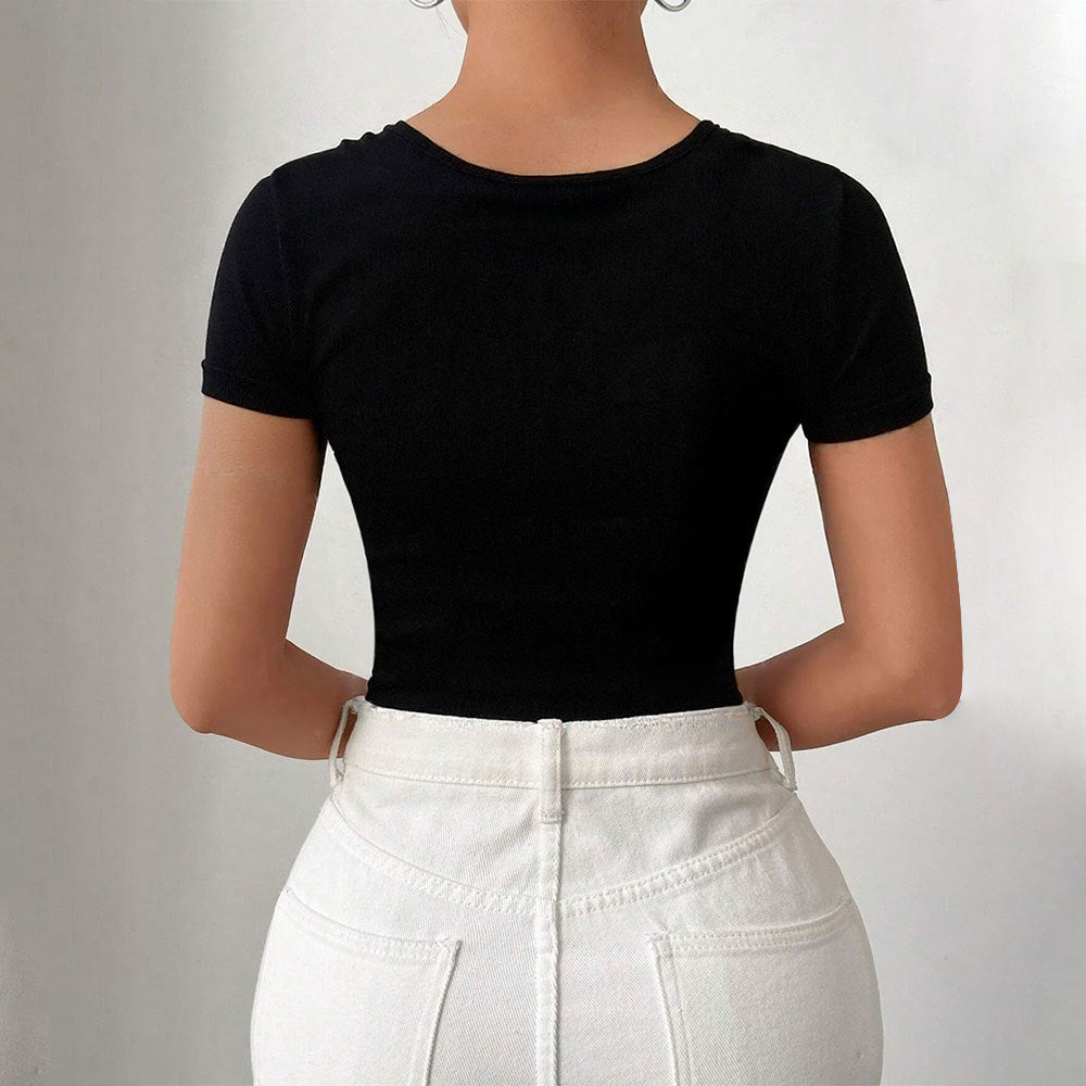 Kvinnors bodysuit med asymmetrisk skärning och drapering Mirla-Eva Jonsson