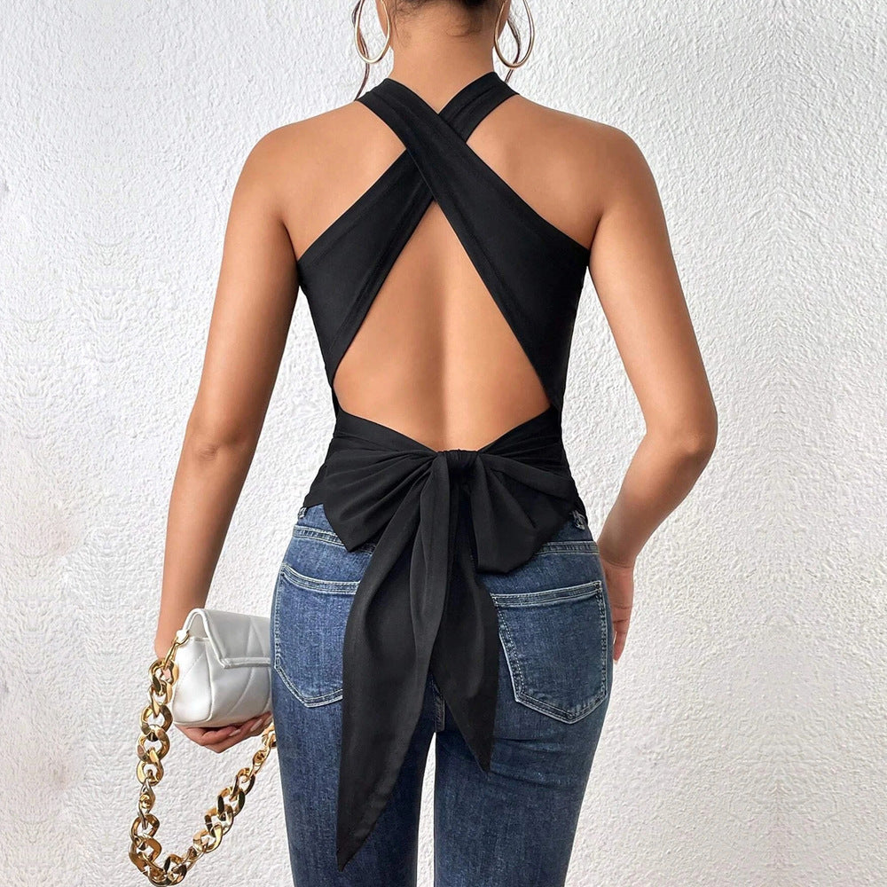 Kvinnors bodysuit med elegant korskant och figurnära snitt Mirla-Eva Jonsson