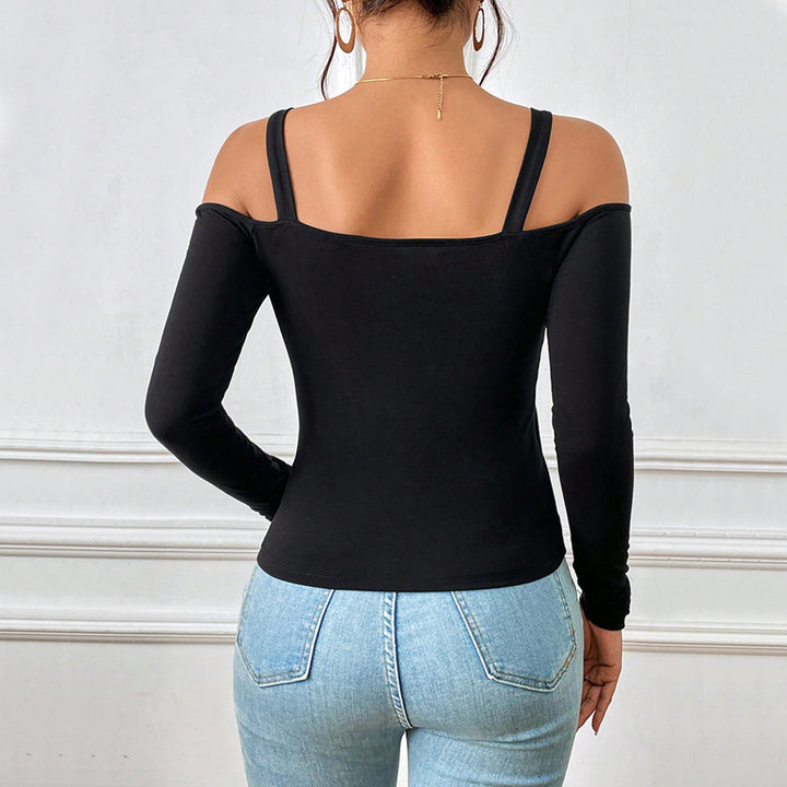 Kvinnors bodysuit med off-shoulder design och dekorativa fästen Mirla-Eva Jonsson