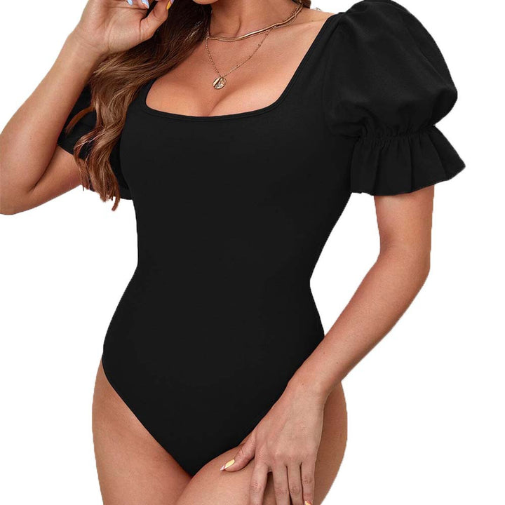 Kvinnors bodysuit med puffärmar och fyrkantig halsringning Mirla-Eva Jonsson