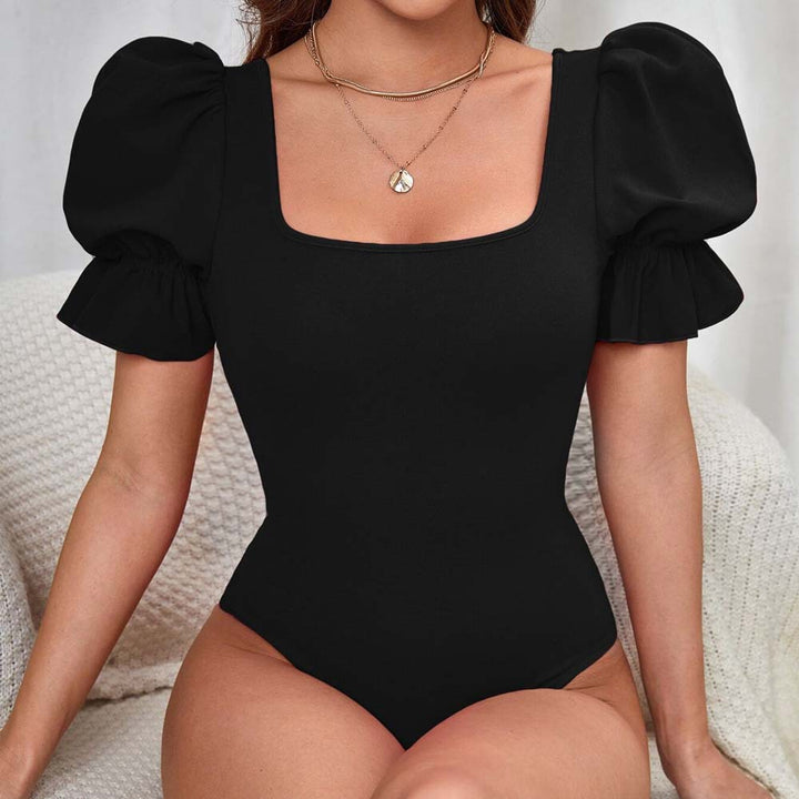 Kvinnors bodysuit med puffärmar och fyrkantig halsringning Mirla-Eva Jonsson