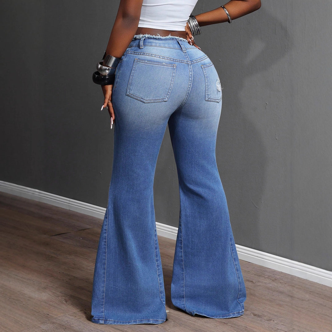 Kvinnors bootcut jeans med fransade detaljer Mirla-Eva Jonsson