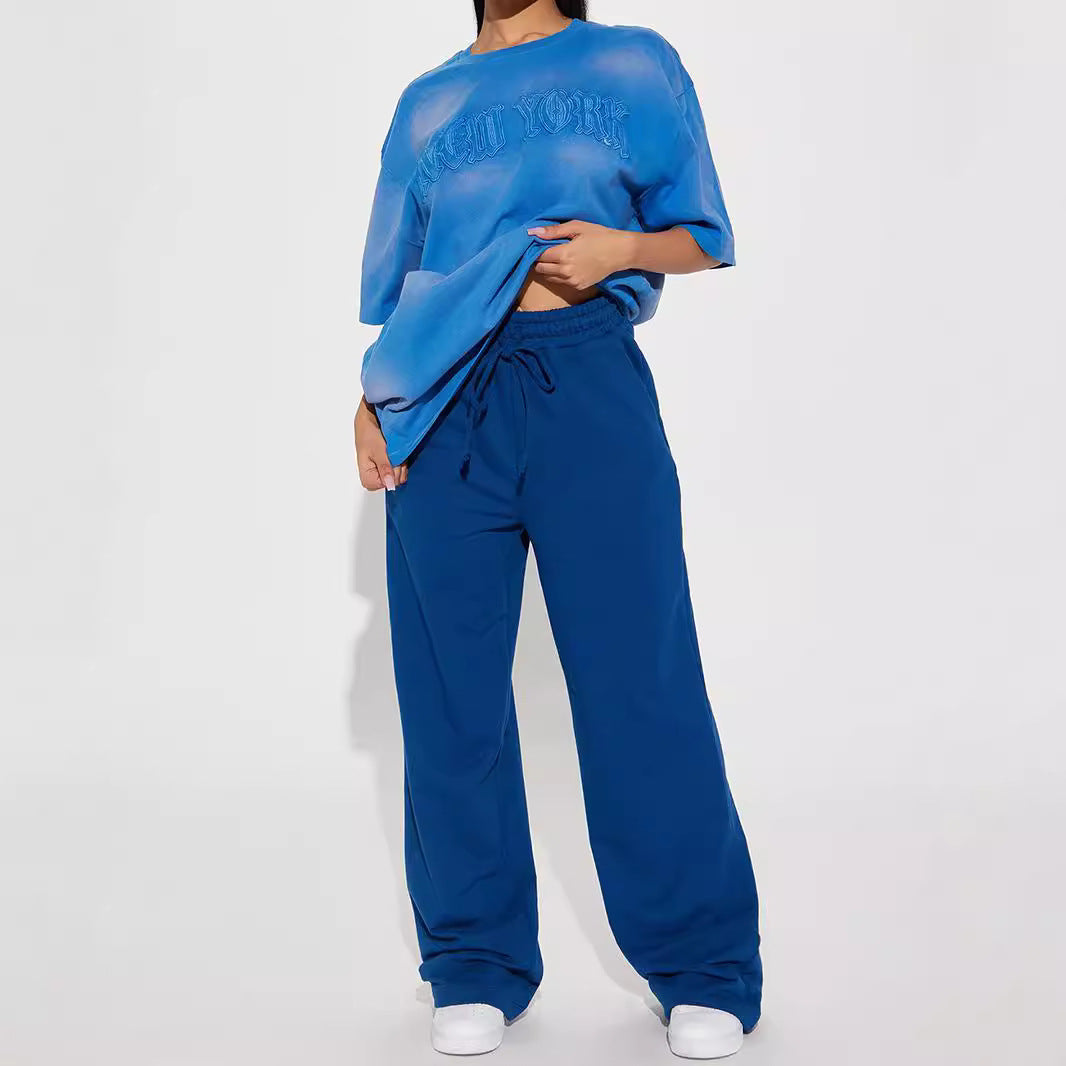 Kvinnors breda sweatpants med elastisk midja och snörning Mirla-Eva Jonsson