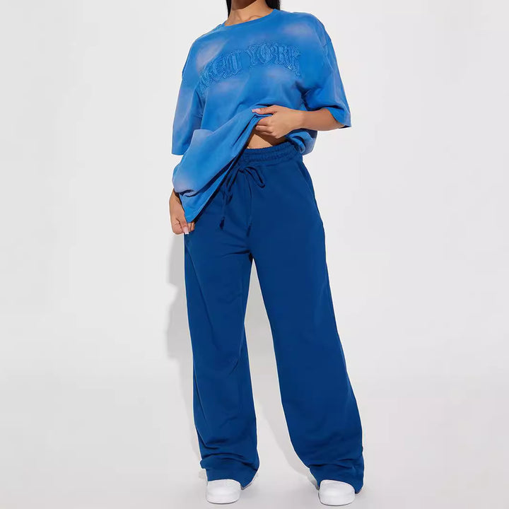 Kvinnors breda sweatpants med elastisk midja och snörning Mirla-Eva Jonsson