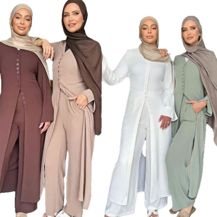 Kvinnors byxdress med elegant knappdesign och vida ben Mirla-Eva Jonsson