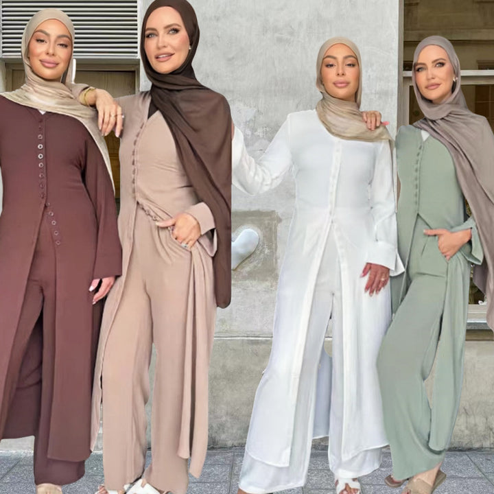 Kvinnors byxdress med elegant knappdesign och vida ben Mirla-Eva Jonsson