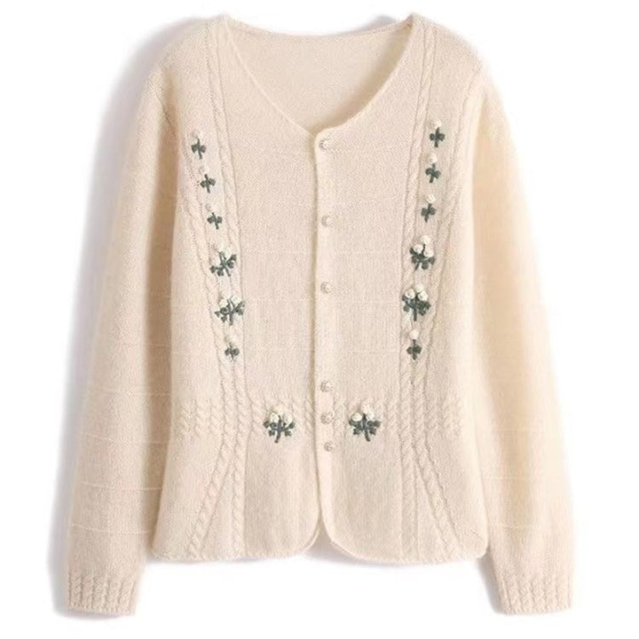 Kvinnors cardigan med blommiga broderier Mirla-Eva Jonsson