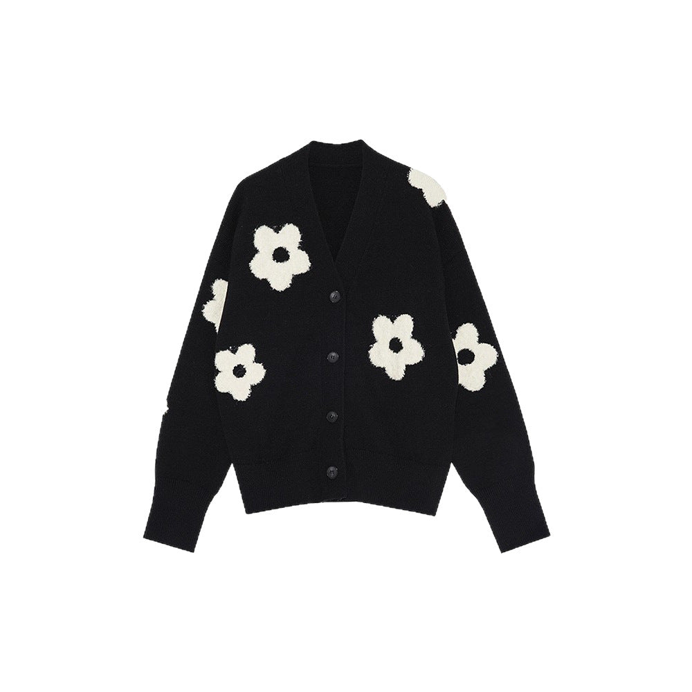 Kvinnors cardigan med blommönster och knäppning Mirla-Eva Jonsson