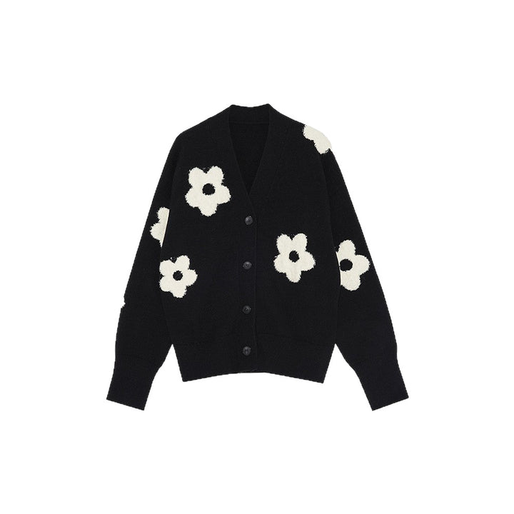 Kvinnors cardigan med blommönster och knäppning Mirla-Eva Jonsson