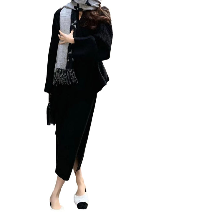 Kvinnors cardigan med bred sjalkrage och praktisk midje-knut Mirla-Eva Jonsson