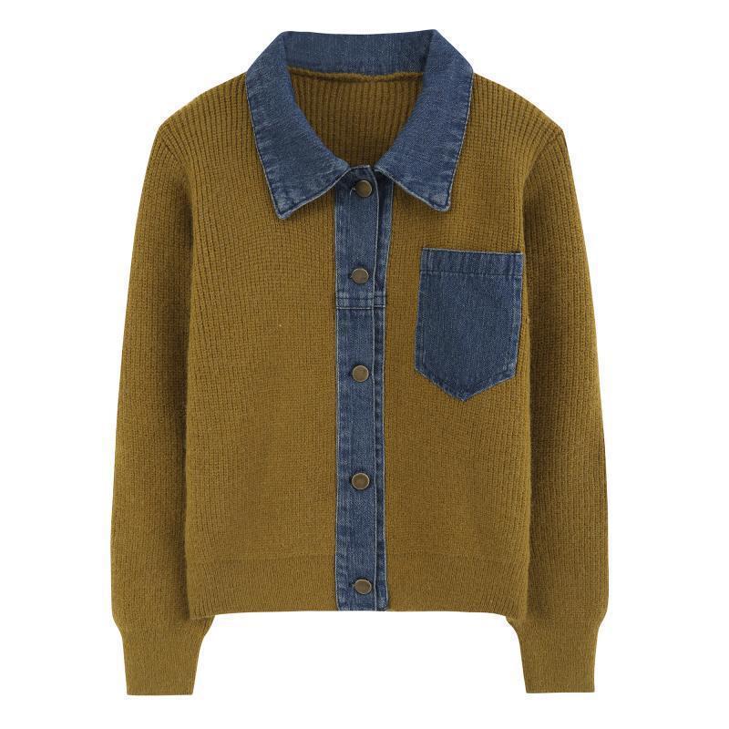 Kvinnors cardigan med denimdetalj Mirla-Eva Jonsson