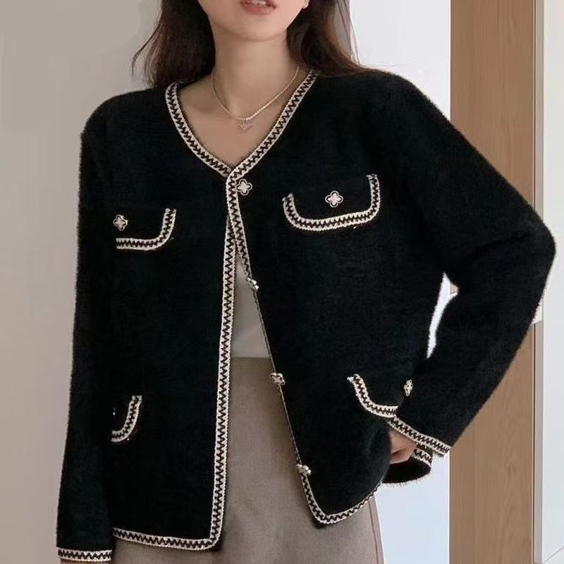 Kvinnors cardigan med detaljerad kontrastsöm Mirla-Eva Jonsson