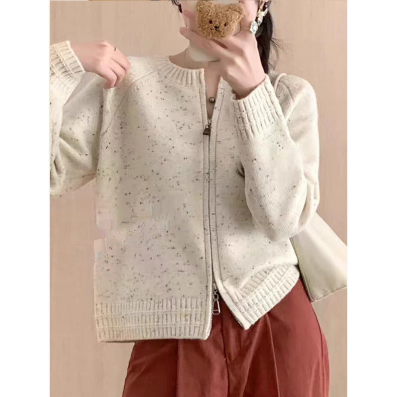 Kvinnors cardigan med dragkedja och hög krage Mirla-Eva Jonsson