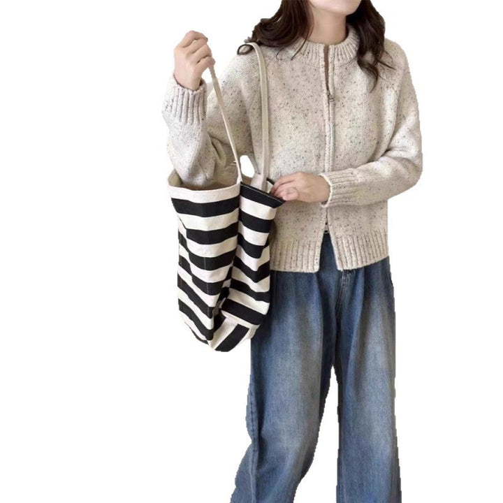 Kvinnors cardigan med dragkedja och hög krage Mirla-Eva Jonsson