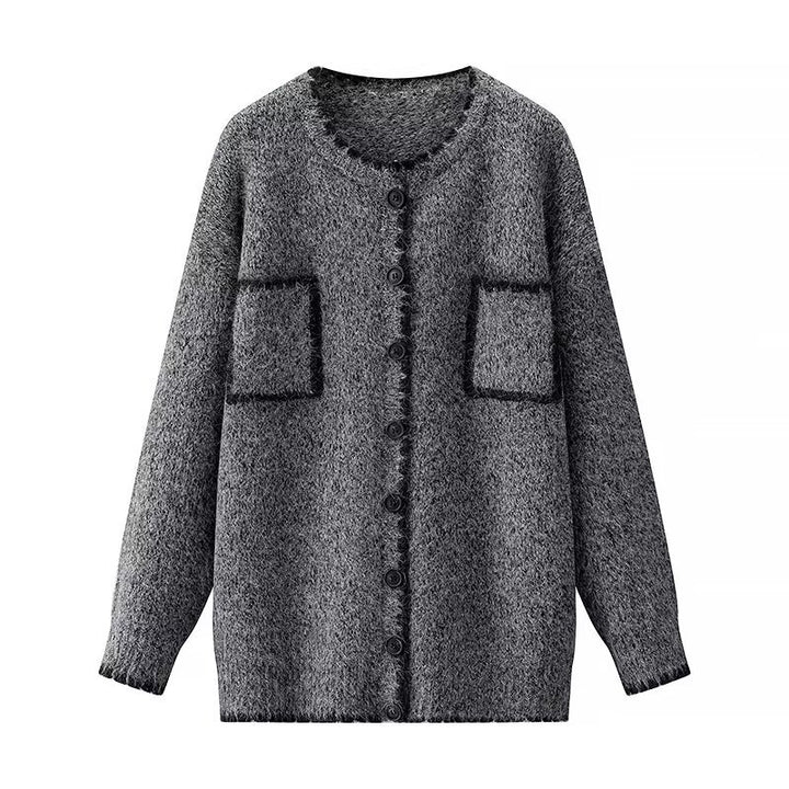 Kvinnors cardigan med fickor och kontrasterande detaljer Mirla-Eva Jonsson