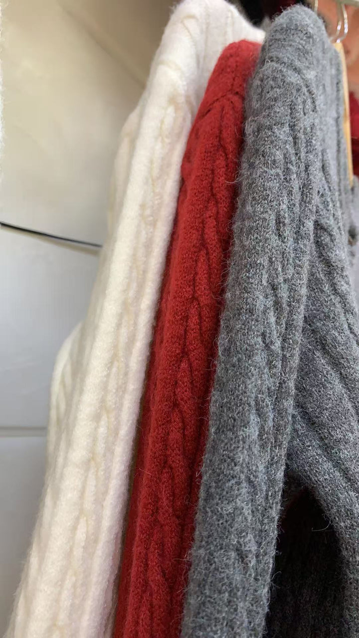 Kvinnors cardigan med kabelmönster Mirla-Eva Jonsson