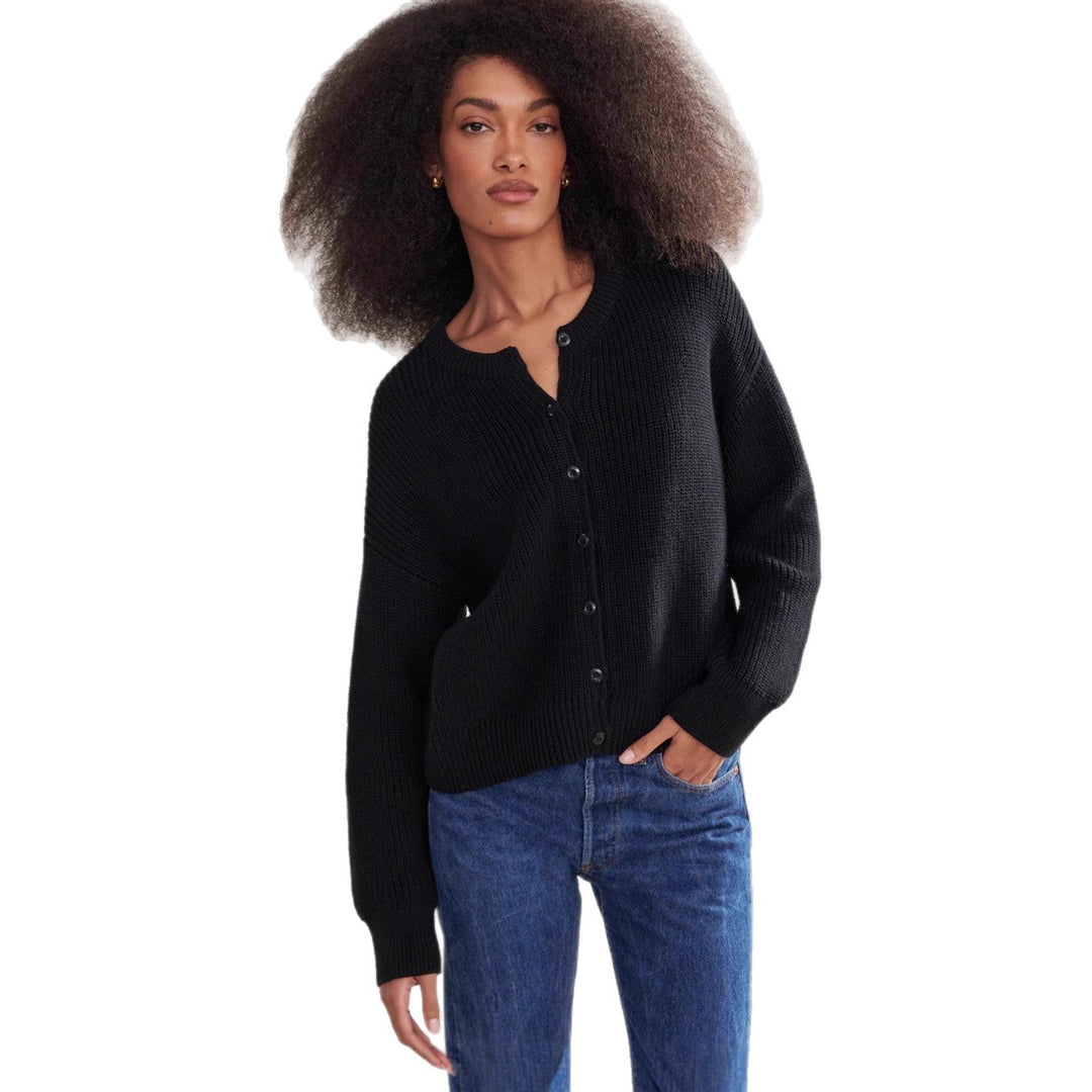 Kvinnors cardigan med knäppning och elegant struktur Mirla-Eva Jonsson