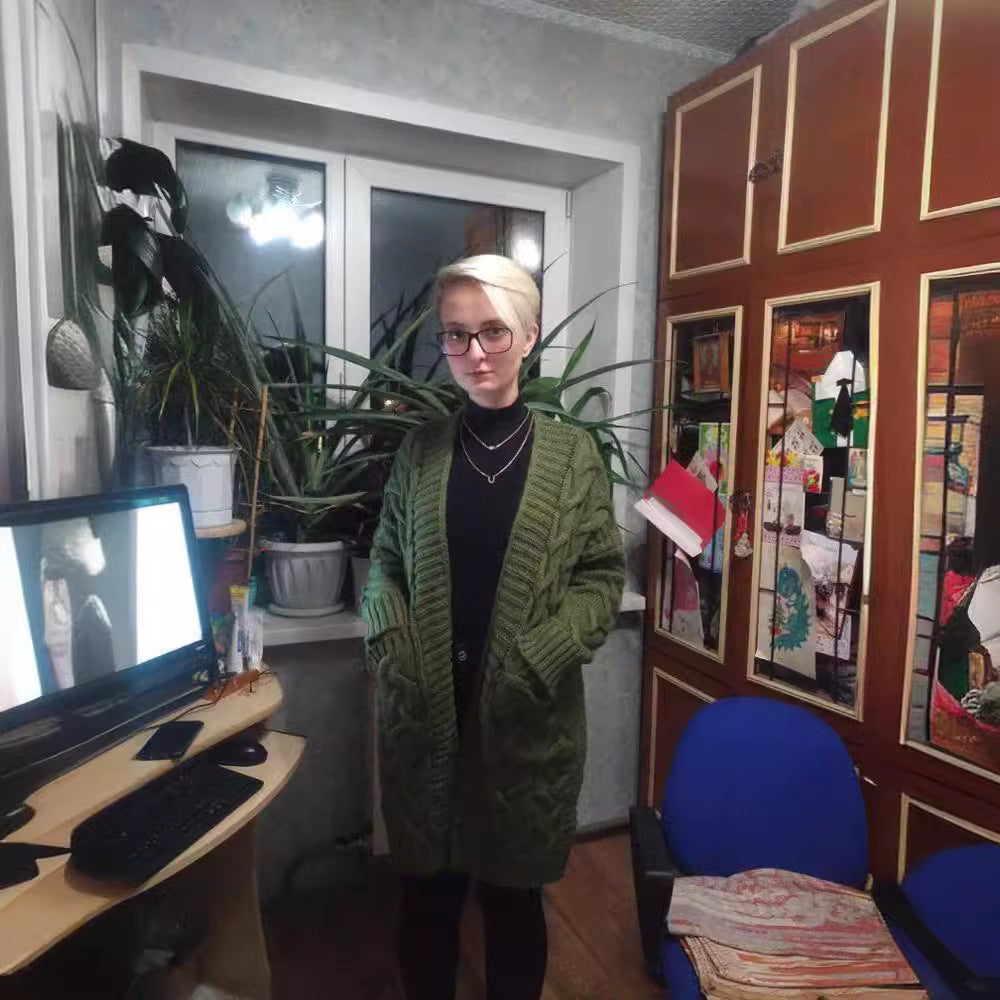 Kvinnors cardigan med långa ärmar och integrerade fickor Mirla-Eva Jonsson