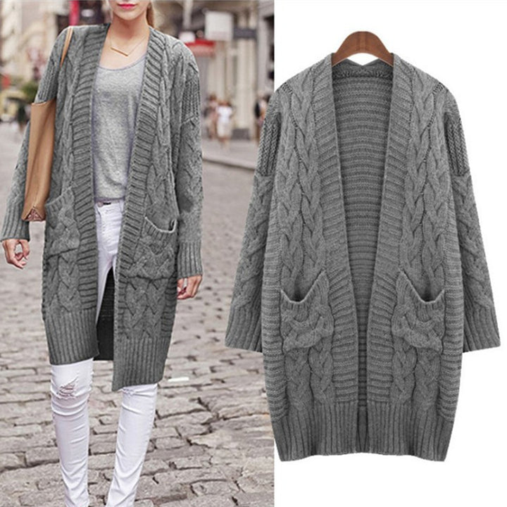 Kvinnors cardigan med långa ärmar och integrerade fickor Mirla-Eva Jonsson