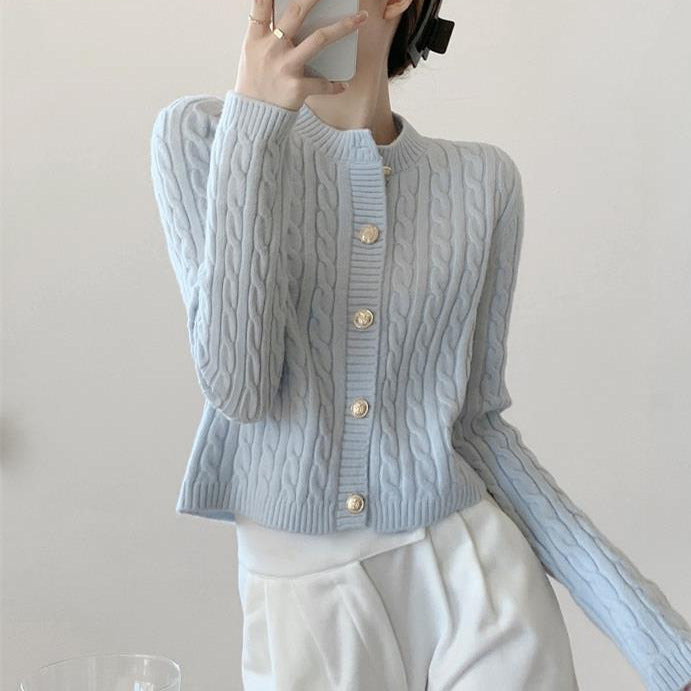 Kvinnors cardigan med strukturerad kabeldesign Mirla-Eva Jonsson
