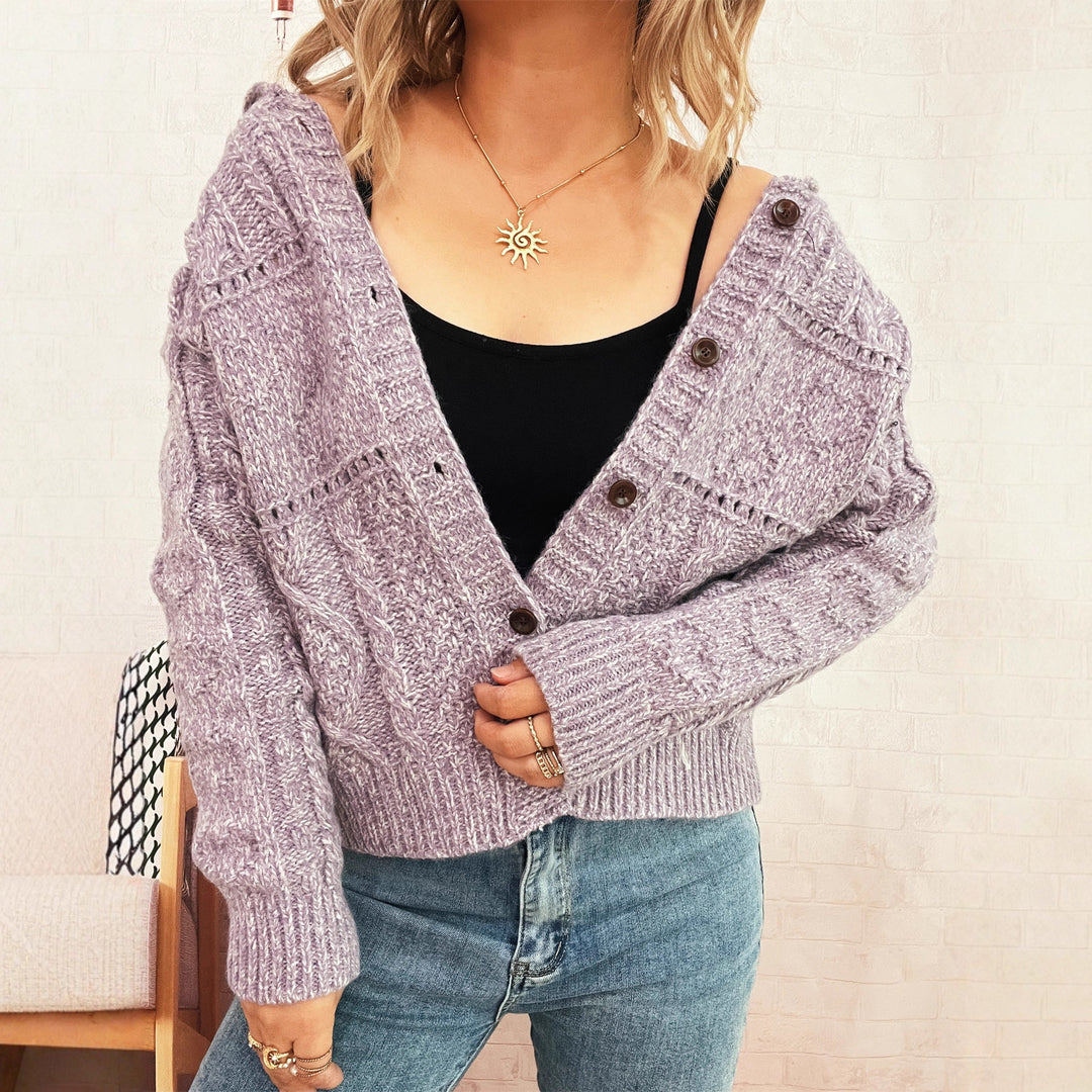 Kvinnors cardigan med texturerad kabeldesign och knappstängning Mirla-Eva Jonsson