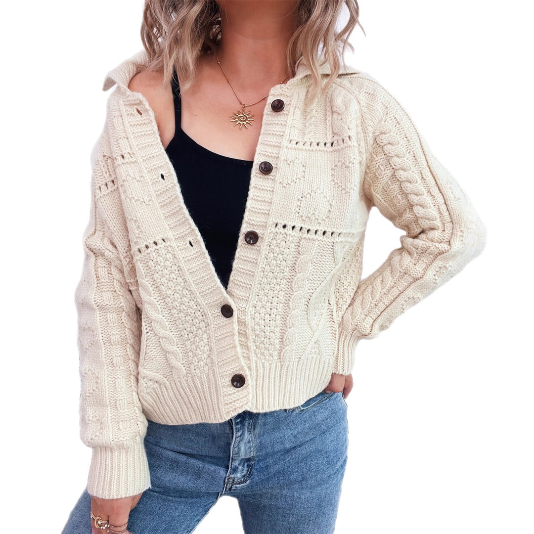Kvinnors cardigan med texturerad kabeldesign och knappstängning Mirla-Eva Jonsson