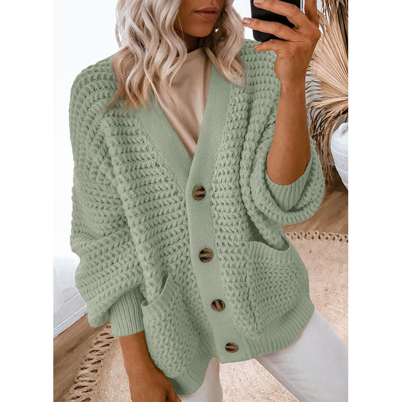Kvinnors cardigan med tjock textur och knapppdetaljer Mirla-Eva Jonsson